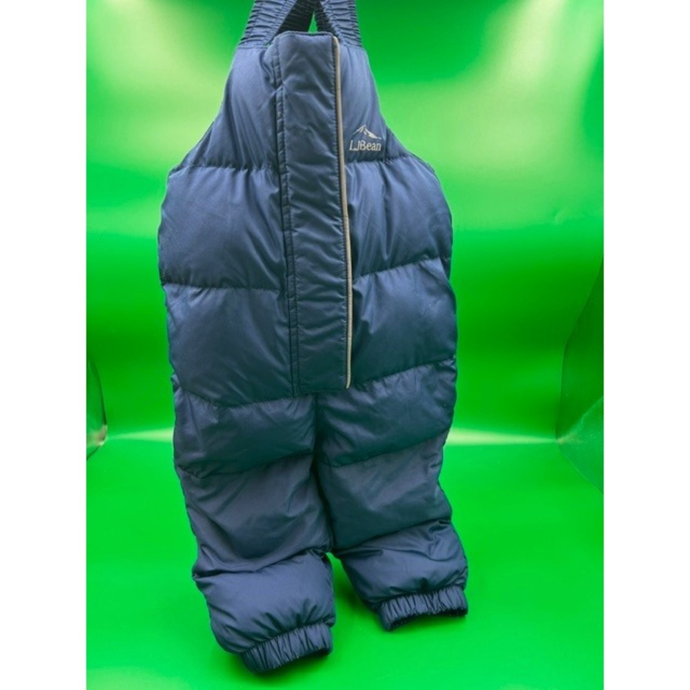 L.L. Bean Snow Bibs Kids 12-18M Navy Blue Fleece Lined Insulated Overalls